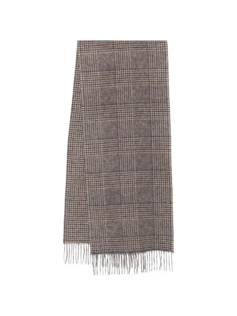 Barbour Prince of Wales check fringed scarf Grey LSC0503BR91