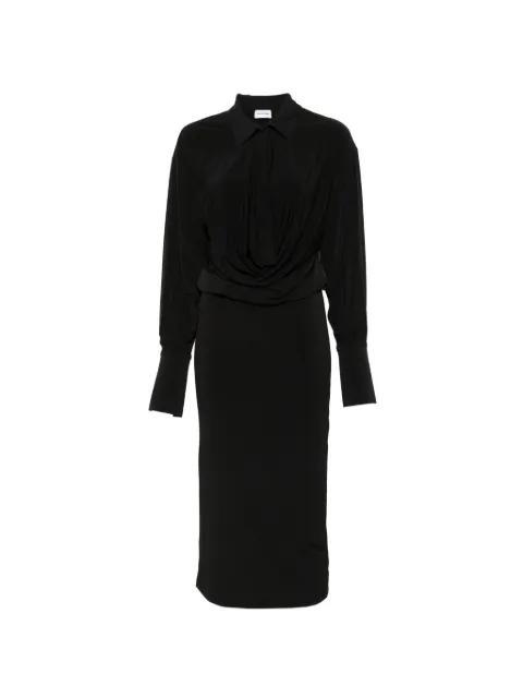 THE ANDAMANE Lilia draped cut-out midi dress Black T200108ATJP199