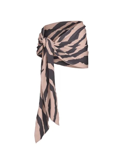 TROPIC OF C Souk zebra-print wrap mini skirt Neutrals CS811