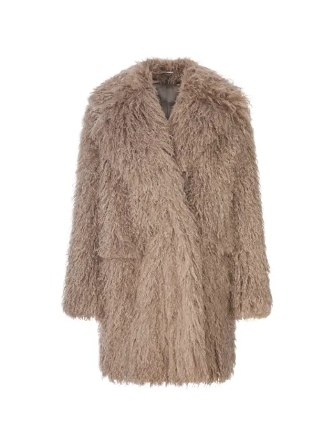 Tagliatore curly-texture wide-collar coat Neutrals ASTRIDF80011U26I196