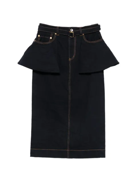 sacai peplum belted skirt Blue 2608592