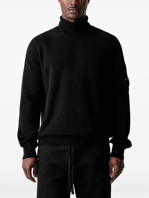 C.P. Company lambswool turtleneck Lens sweater Black 21CMKN086A110149A