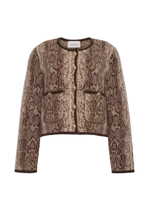 Cara Cara Bristol snakeskin-print cardigan Brown 9715