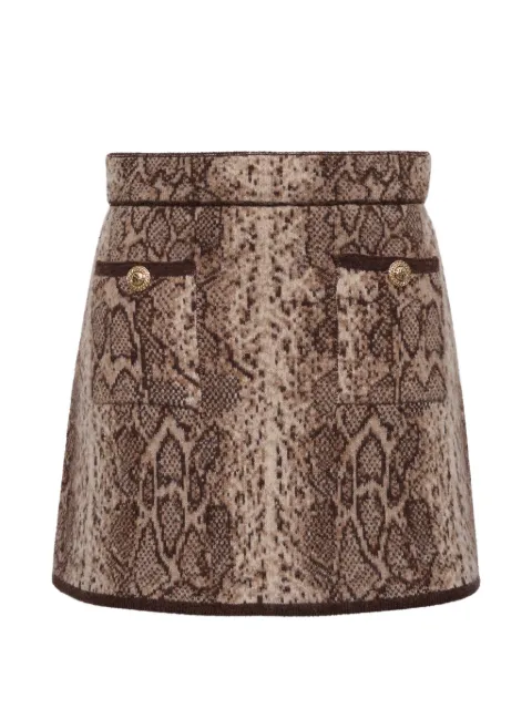 Cara Cara Dayton snakeskin-print mini skirt Brown 9716