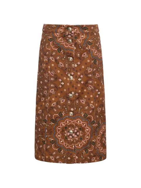 Cara Cara Juniper A-line midi skirt Brown 2023
