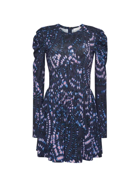 Cara Cara Moonrise puff-sleeve mini dress Blue 1618VARN
