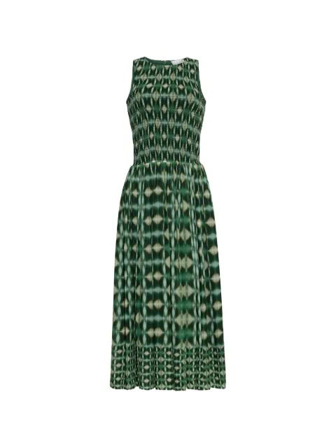 Cara Cara Vesper geometric-print midi dress Green 1590GEOM