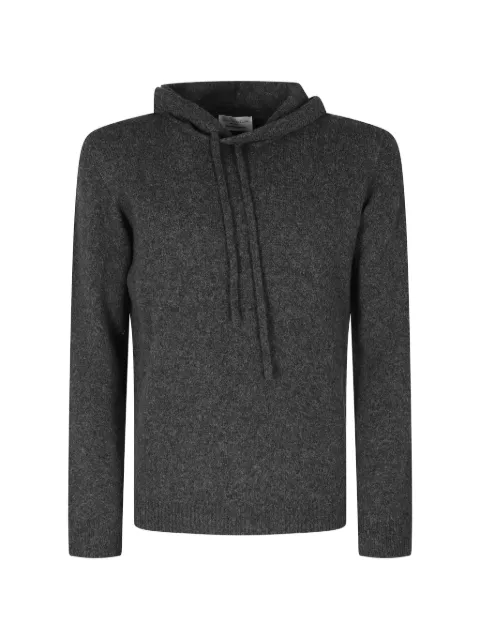 Roberto Collina knitted drawstring hoodie Grey 263MYB40007099