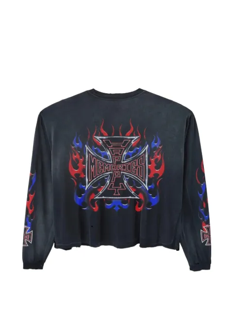 Happy Memories Don't Die graphic-print long-sleeve T-shirt Black HMDD065