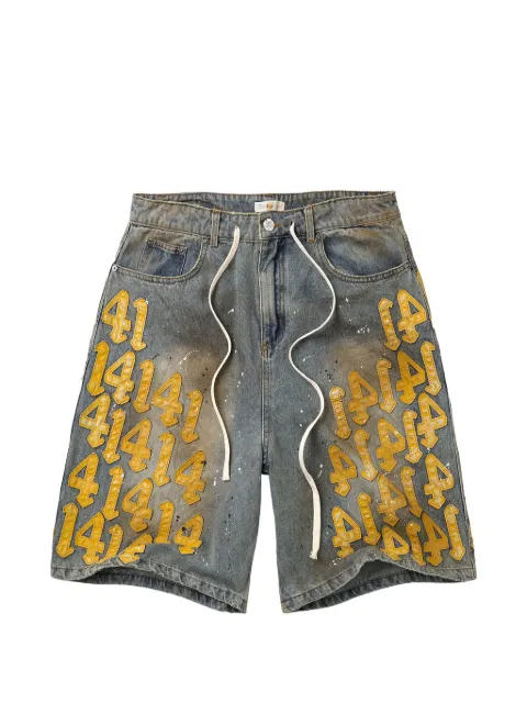 Vale Lucky Charm patch-detail shorts Blue VAL343