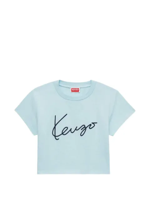 Kenzo Kenzo Signature embroidered T-shirt Blue FG62TS0504SG