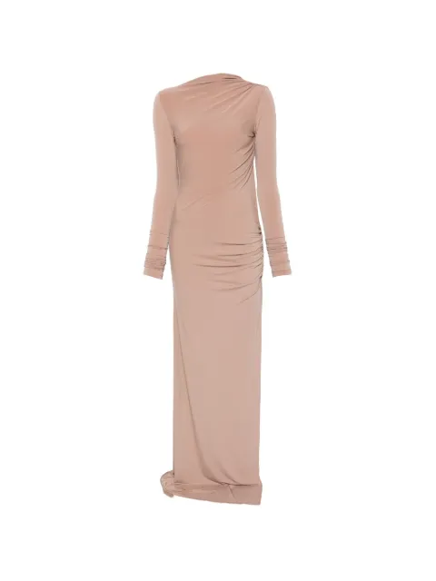 THE ANDAMANE Sophie ruched open-back maxi dress Neutrals T200129ATJP199