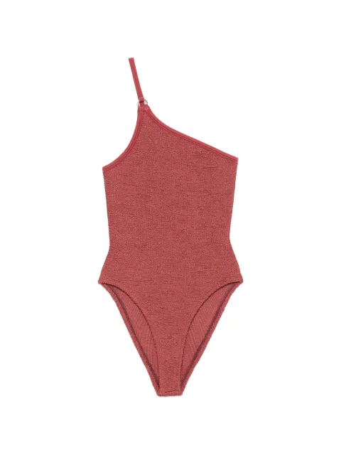 Hunza G one-shoulder seersucker swimsuit Pink SCLARACR