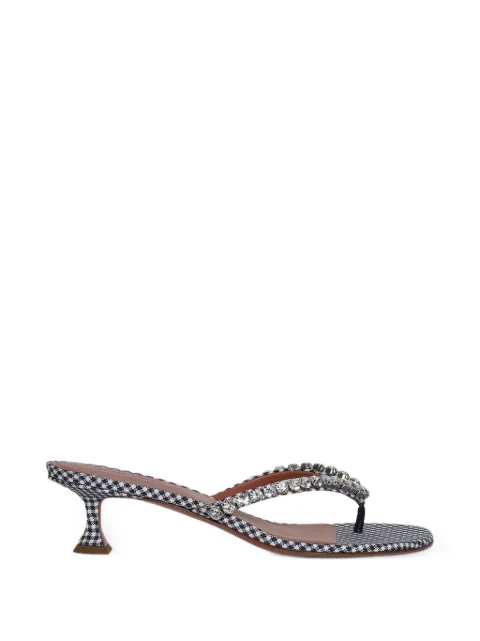 Amina Muaddi Gigi crystal-embellished gingham sandals Blue 17S366328GIG