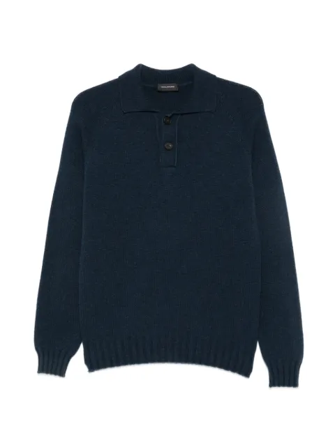 Tagliatore Voltaire knit raglan-sleeve polo shirt Blue VOLTAIREPWI2605