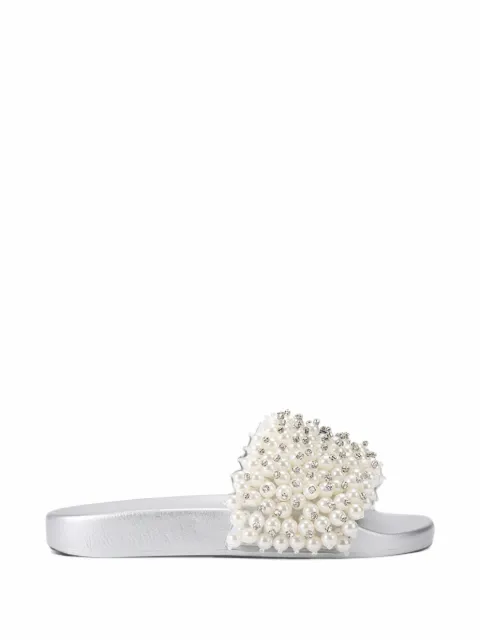 Kurt Geiger London Meena Eagle bead slides White 5392242999