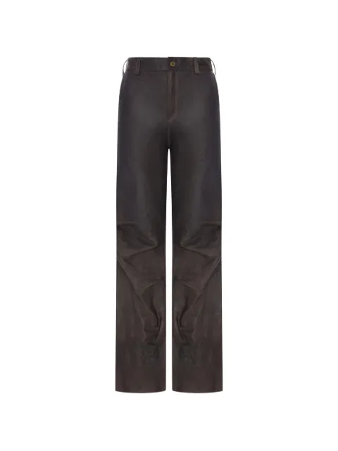 Salvatore Santoro straight-leg leather trousers Brown 51181DGLOV
