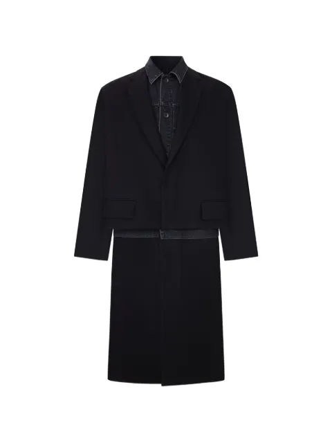 sacai layered-design coat Black 2604082