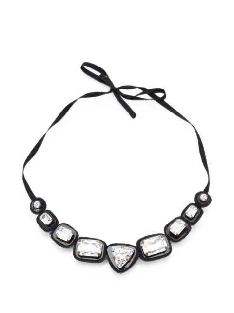 Miu Miu Pre-Owned crystal-embellished choker necklace Black 1388731