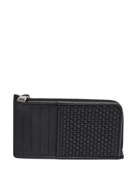 Ermenegildo Zegna Vintage Pellettessuta zip card case Black 1402612