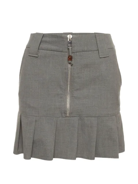 GANNI pleated chambray mini skirt Grey 1391300