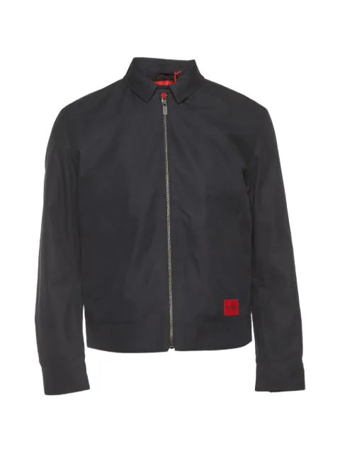 BOSS GREEN HUGO BOSS Barry logo-patch gabardine jacket Black 1401192