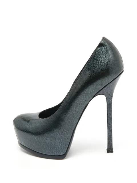 Saint Laurent Pre-Owned Tribtoo platform pumps Blue 1388361