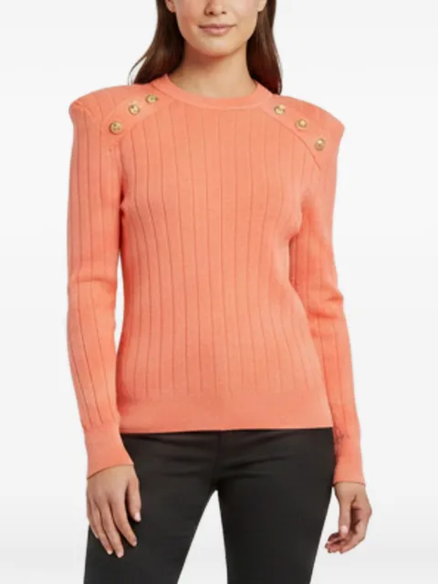Balmain Pre-Owned button-embellished rib-knit sweater Pink 1390174