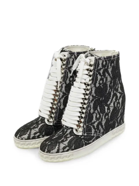 Casadei lace wedge sneakers Black 1390474