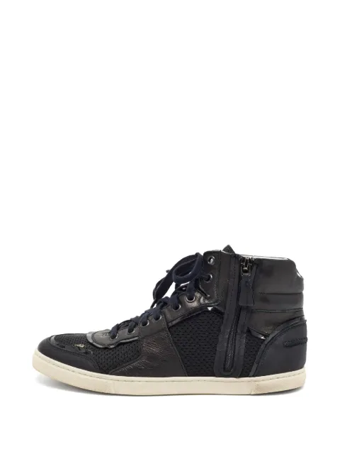 Lanvin Pre-Owned leather hi-top sneakers Black 1398261