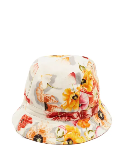 Ferragamo Pre-Owned floral-print bucket hat White 1388349