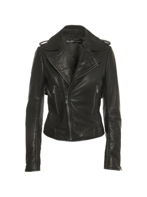 Balenciaga Pre-Owned fitted zip-up leather jacket Black 1394745
