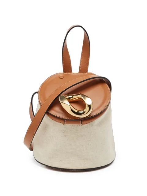JW Anderson Lid leather-harness bucket bag Brown 1387031