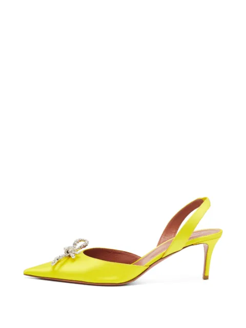 Amina Muaddi Rosie crystal-embellished slingback pumps Yellow 1389555