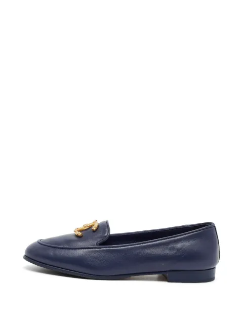CHANEL Pre-Owned CC smoking loafers Blue 1403341