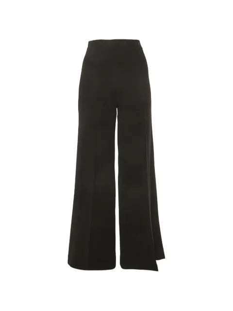 Carolina Herrera Vintage wide-leg crepe trousers Black 1386519