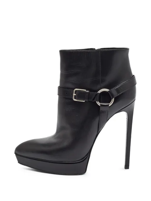 Saint Laurent Pre-Owned Janis harness ankle boots Black 1384213