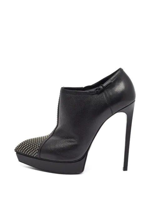 Saint Laurent Pre-Owned Janis studded leather ankle boots Black 1384247