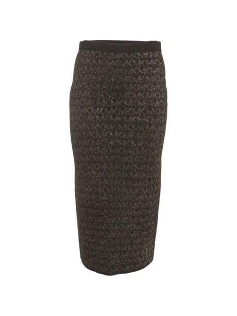 Michael Michael Kors monogram pencil midi skirt Black 1402703