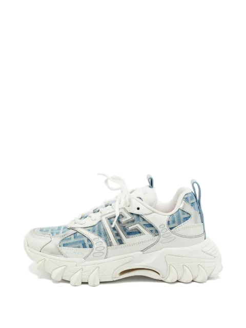 Balmain Pre-Owned B-East denim sneakers White 1381999