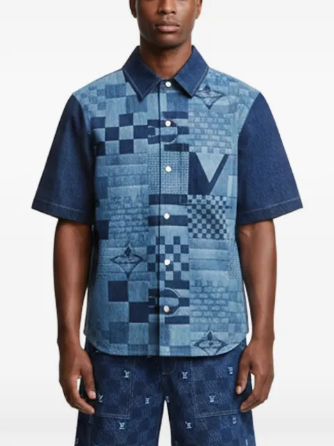 Louis Vuitton Pre-Owned monogram-pattern shirt and shorts set Blue 1377787