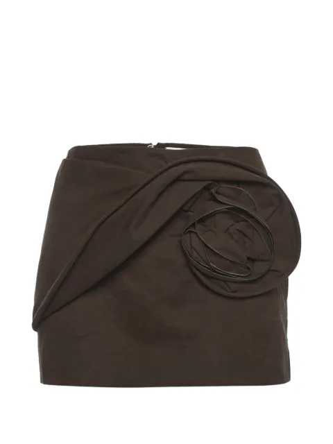 Magda Butrym floral-appliqué mini skirt Brown 1380915