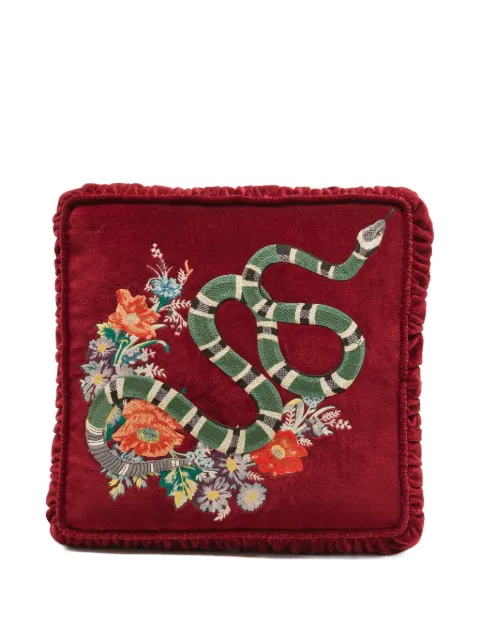 Gucci Pre-Owned Kingsnake jacquard cushion Red 1388798