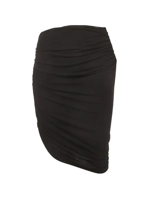 Magda Butrym ruched-detail asymmetric-hem skirt Black 1379816