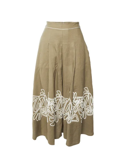 Loro Piana Pre-Owned embroidered-detail skirt Brown 1377753