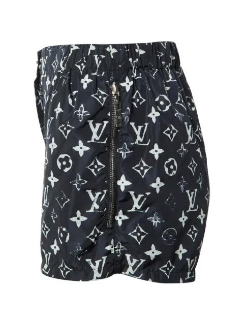 Louis Vuitton Pre-Owned Monogram-print zip-fastening shorts Black 1393519