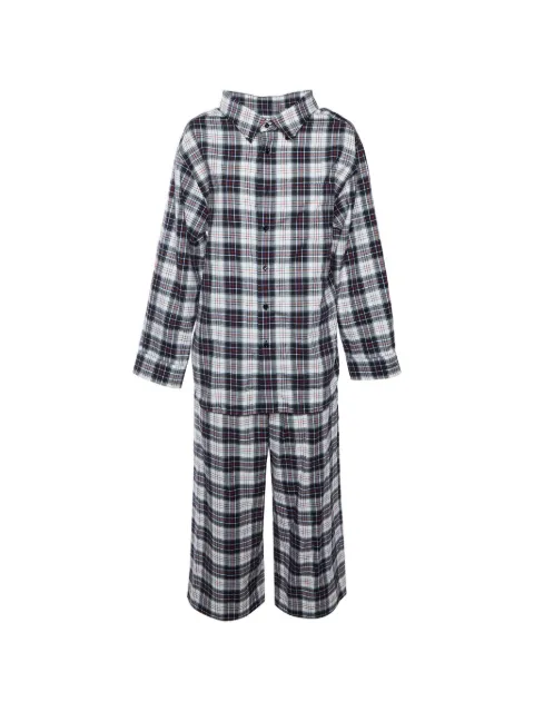 Balenciaga Pre-Owned 2018 plaid-pattern buttoned trousers set Black 1390925