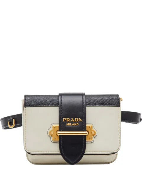 Prada Pre-Owned Cahier logo-detail belt bag Neutrals 1385943
