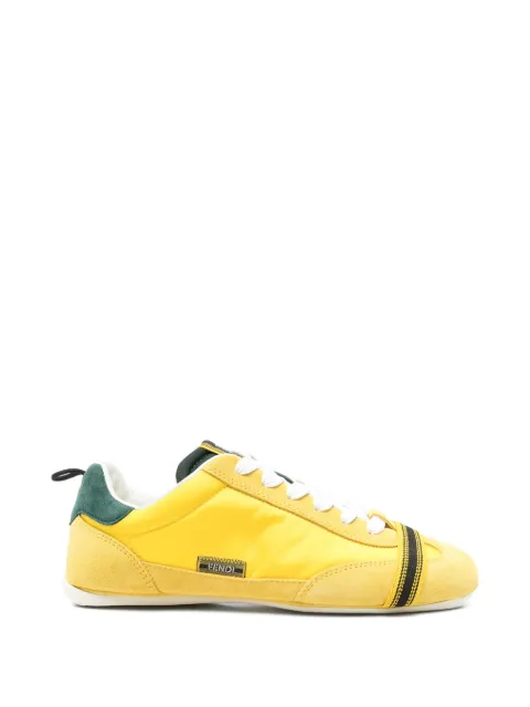 FENDI suede-trim panelled sneakers Yellow 8E9124AY0T