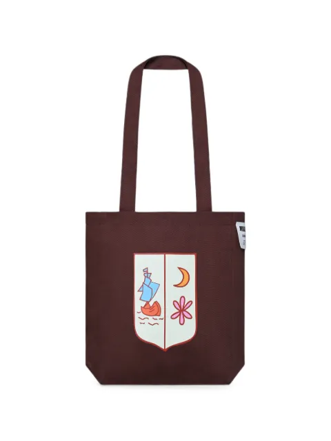 MUZARADI logo-patch graphic-print shoulder bag Brown MUZ415